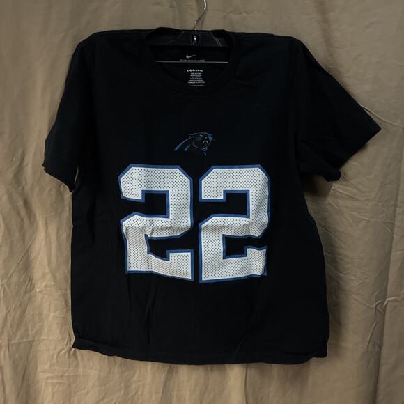 Nike Shirt Mens Large Black Carolina Panthers McCaffrey #22 Short Sleeve T-Shirt - Picture 2 of 3